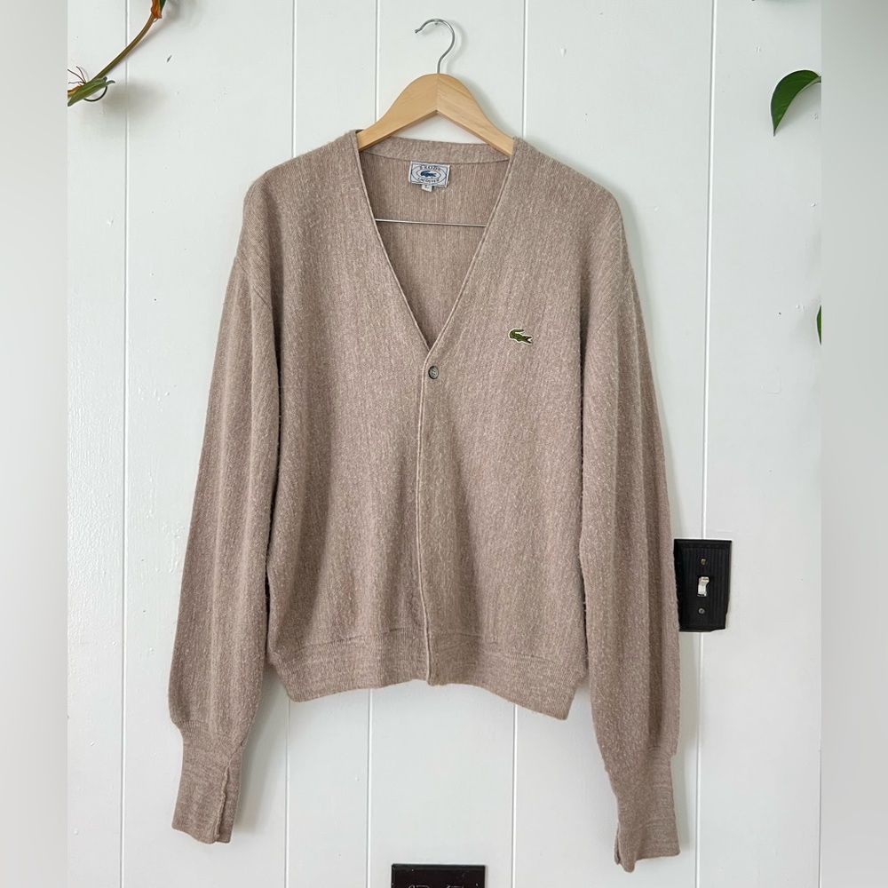Vintage Lacoste Long Sleeve Cardigan Sweater Size L